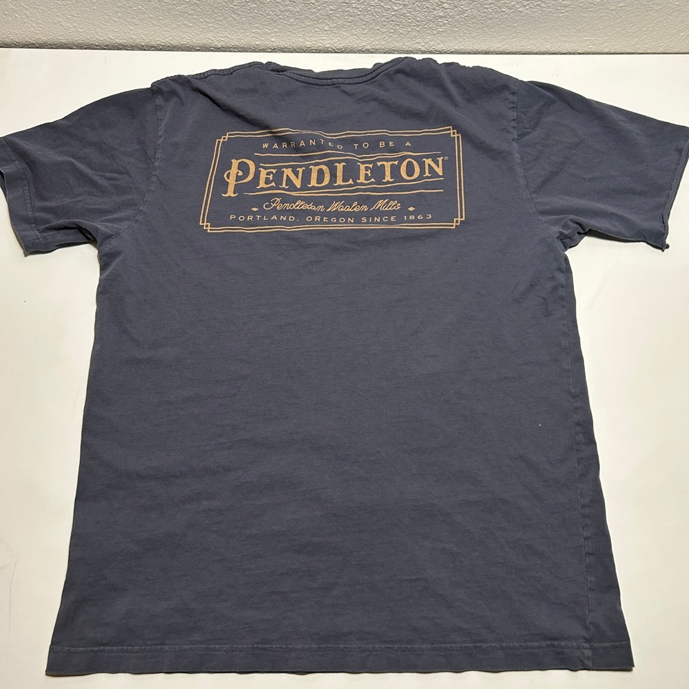 Pendleton Mens Graphic T-Shirt Large Blue Short Sleeve Logo Tee